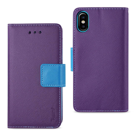 REIKO IPHONE X 3-IN-1 WALLET CASE IN PURPLE