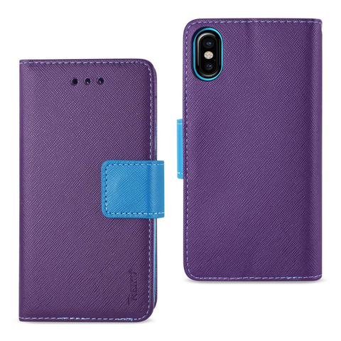 REIKO IPHONE X 3-IN-1 WALLET CASE IN PURPLE