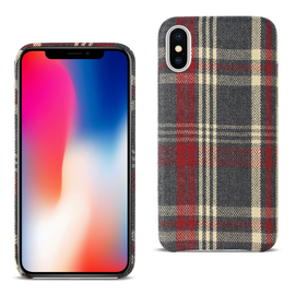 Reiko iPhone X Checked Fabric In Red