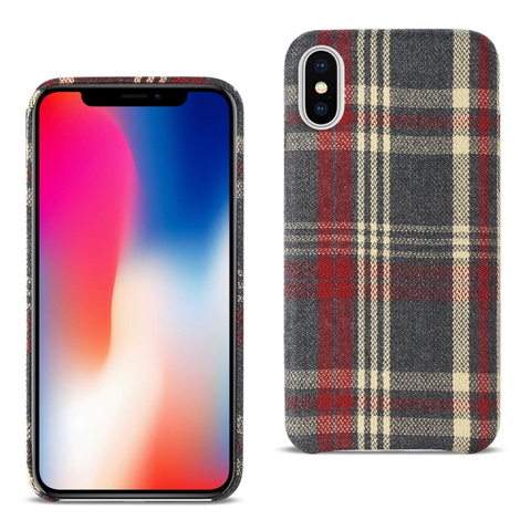 Reiko iPhone X Checked Fabric In Red