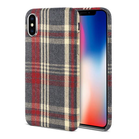 Reiko iPhone X Checked Fabric In Red