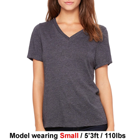 Secret Game Map Women's Relaxed Fit V-Neck Tri-Blend T-Shirt