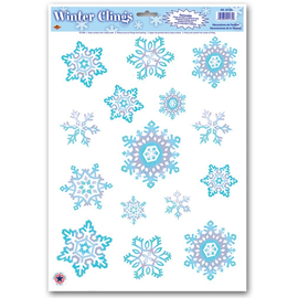 Crystal Snowflake Clings - 36 Units