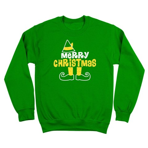 Elf Legs Merry Christmas Crewneck Sweatshirt